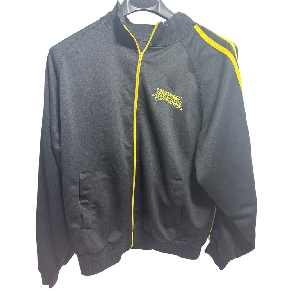 Vintage‎ 2004 TMNT Teenage Mutant Ninja Turtles Track Jacket Black Yellow 2XL **